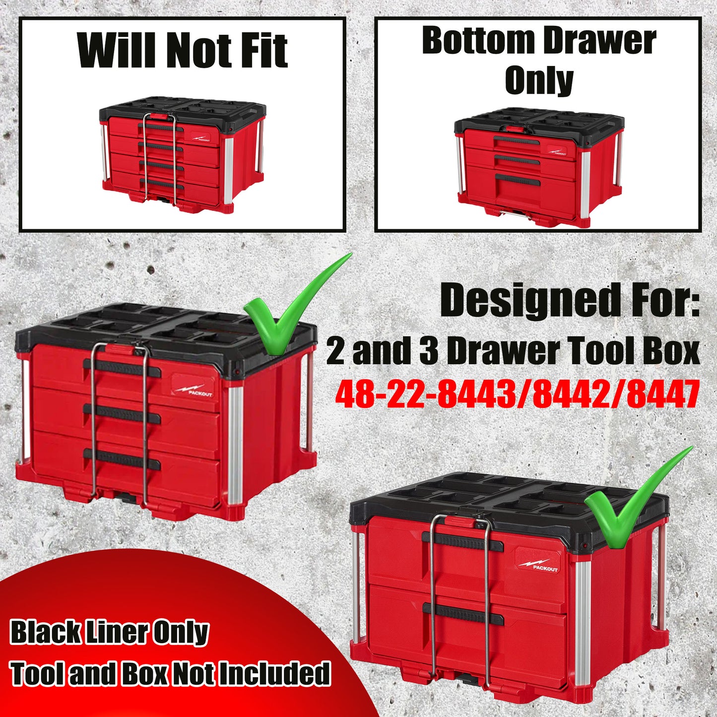 M12 Drill Driver Organizer for Milwaukee Packout 2 and 3 Drawer