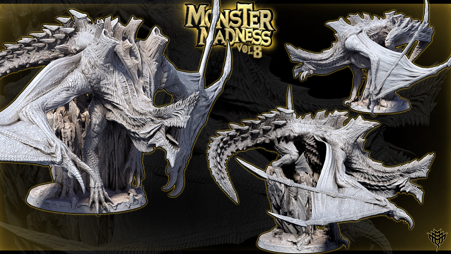 Magmaxios Lava Dragon DND Miniature TTRPG Resin Figure 100mm Base