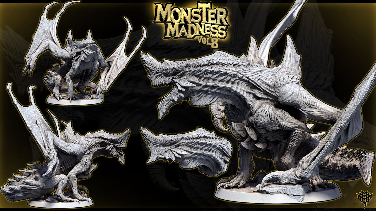 Magmaxios Lava Dragon DND Miniature TTRPG Resin Figure 100mm Base