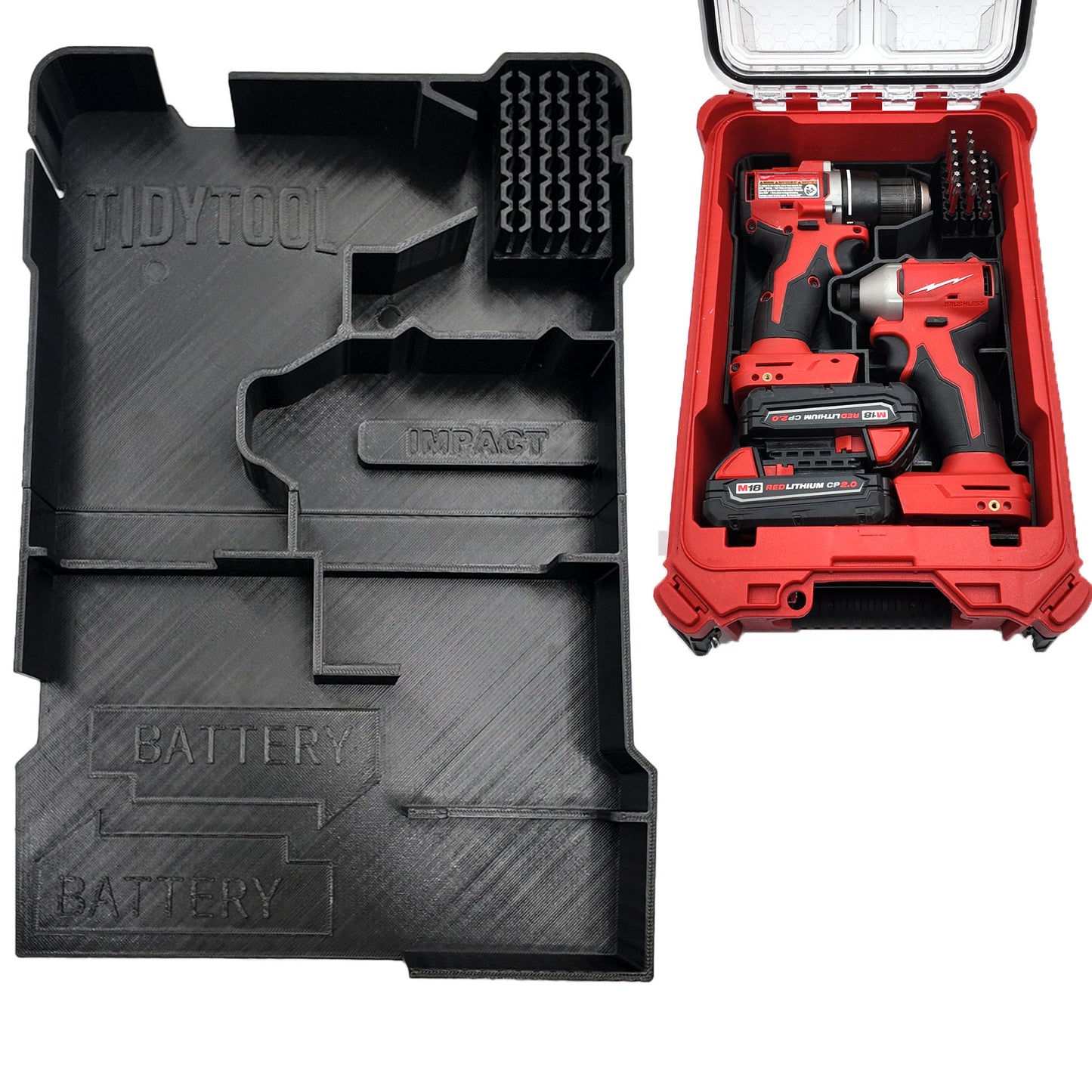 M18 Drill Driver Organizer for Milwaukee Compact Packout