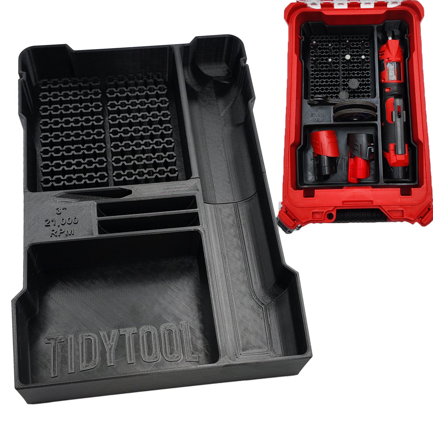 M12 Fuel Die Grinder for Milwaukee Compact Packout Organiser