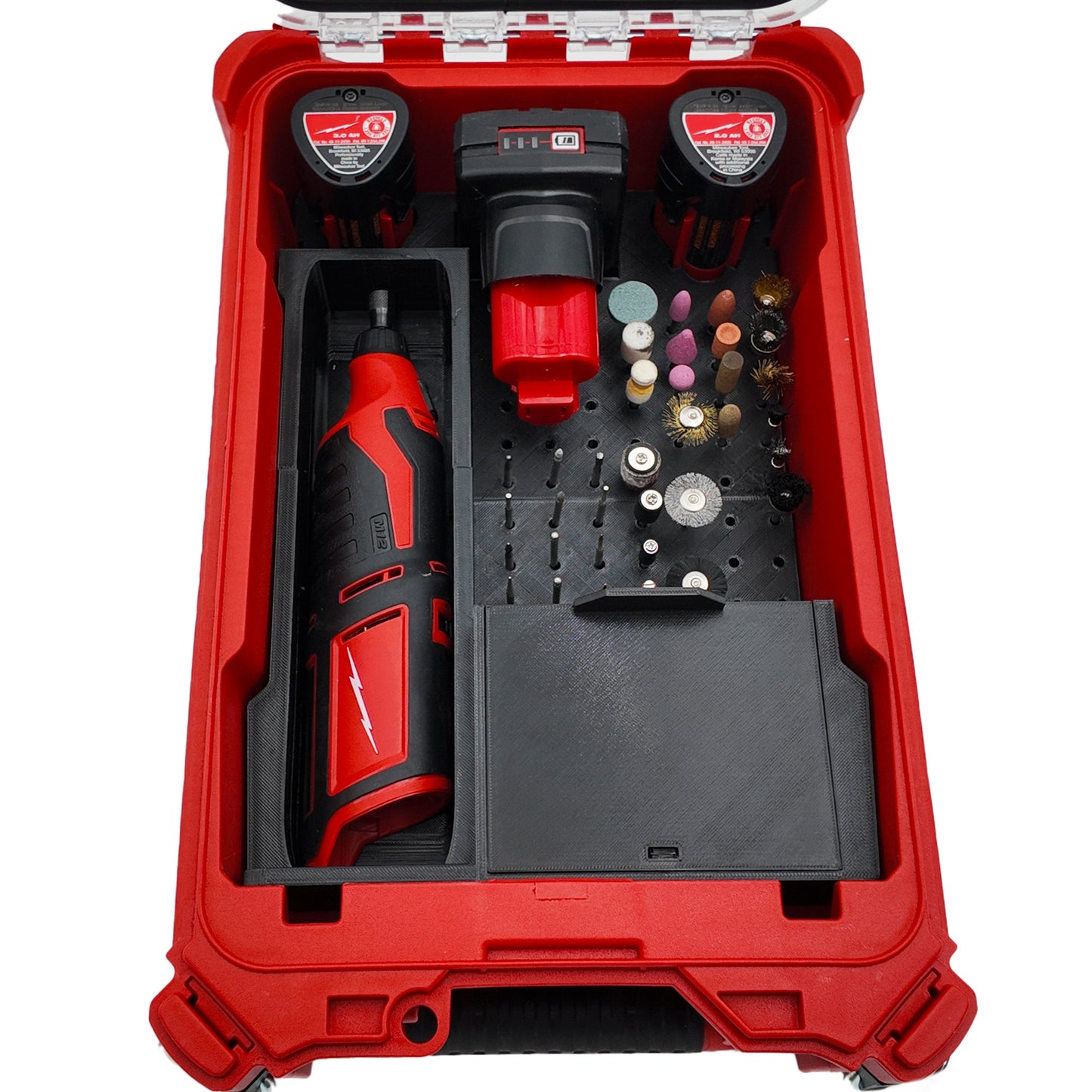 M12 Rotary Tool Organizer for Milwaukee Compact Packout