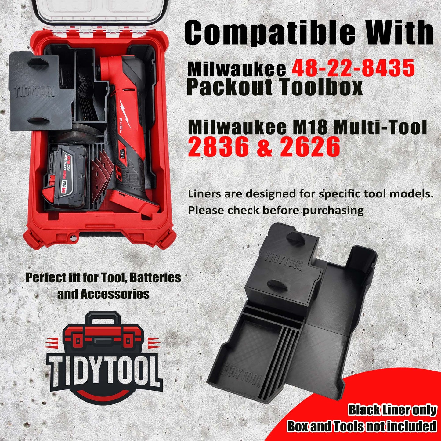 M18 Multitool Organizer for Milwaukee Compact Packout