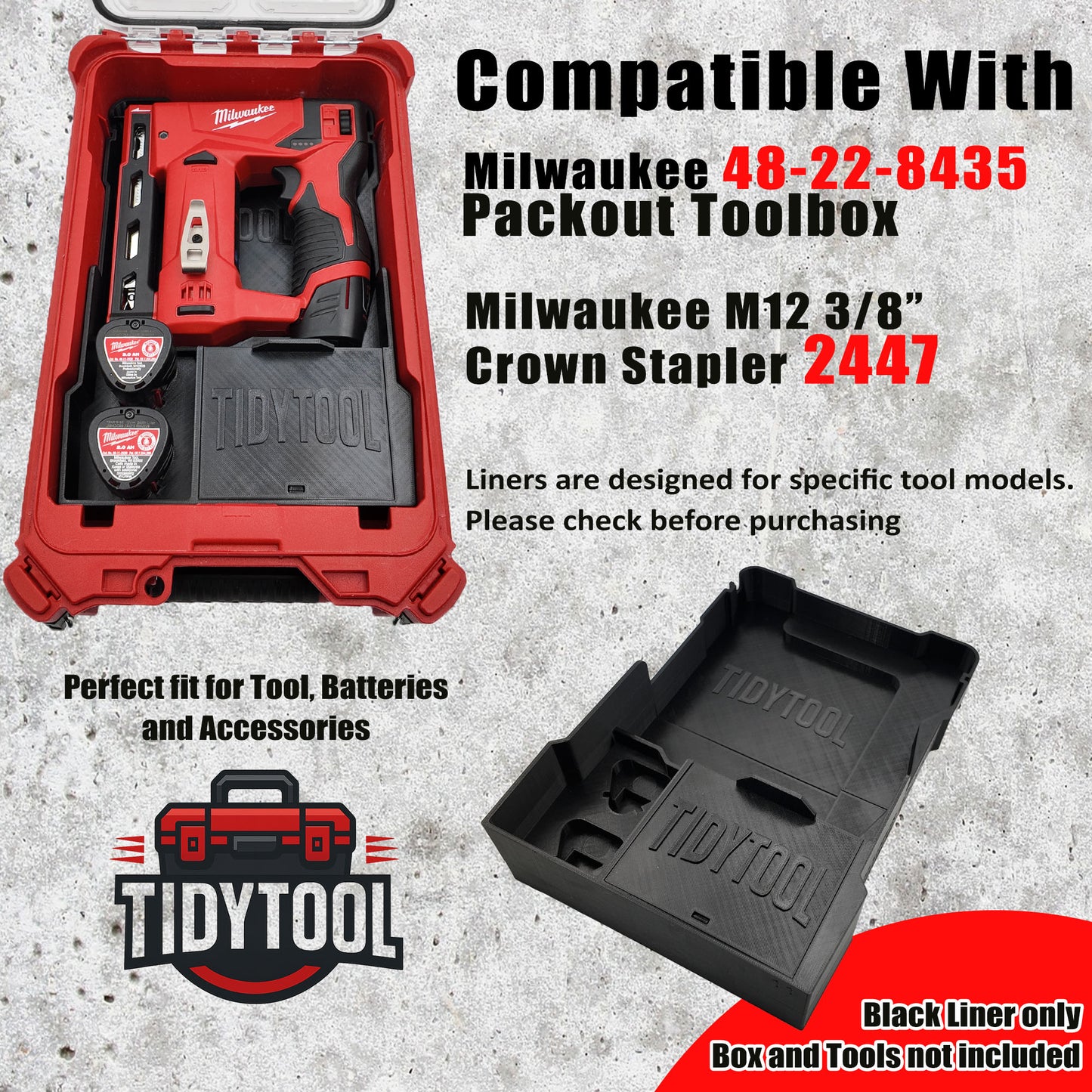 M12 Crown Stapler Organizer for Milwaukee Compact Packout