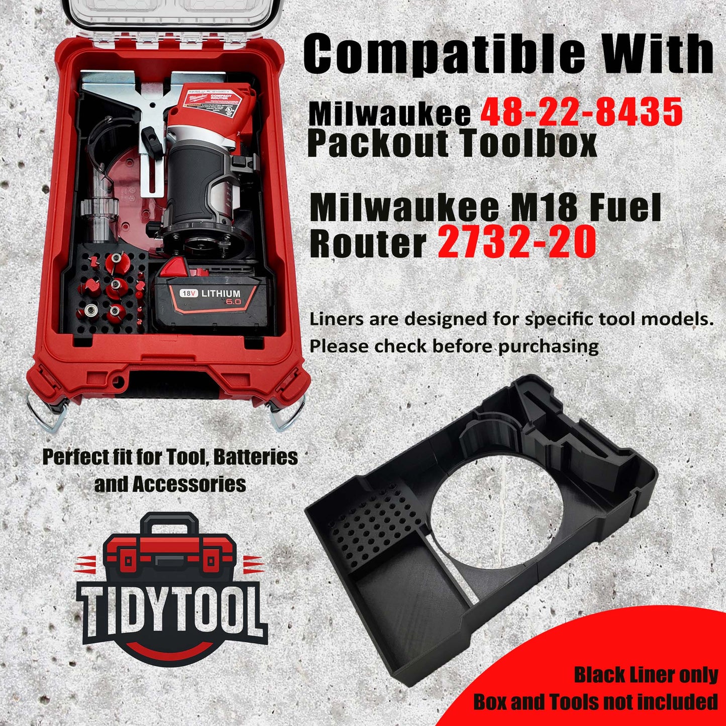 M18 Router Organizer for Milwaukee Compact Packout