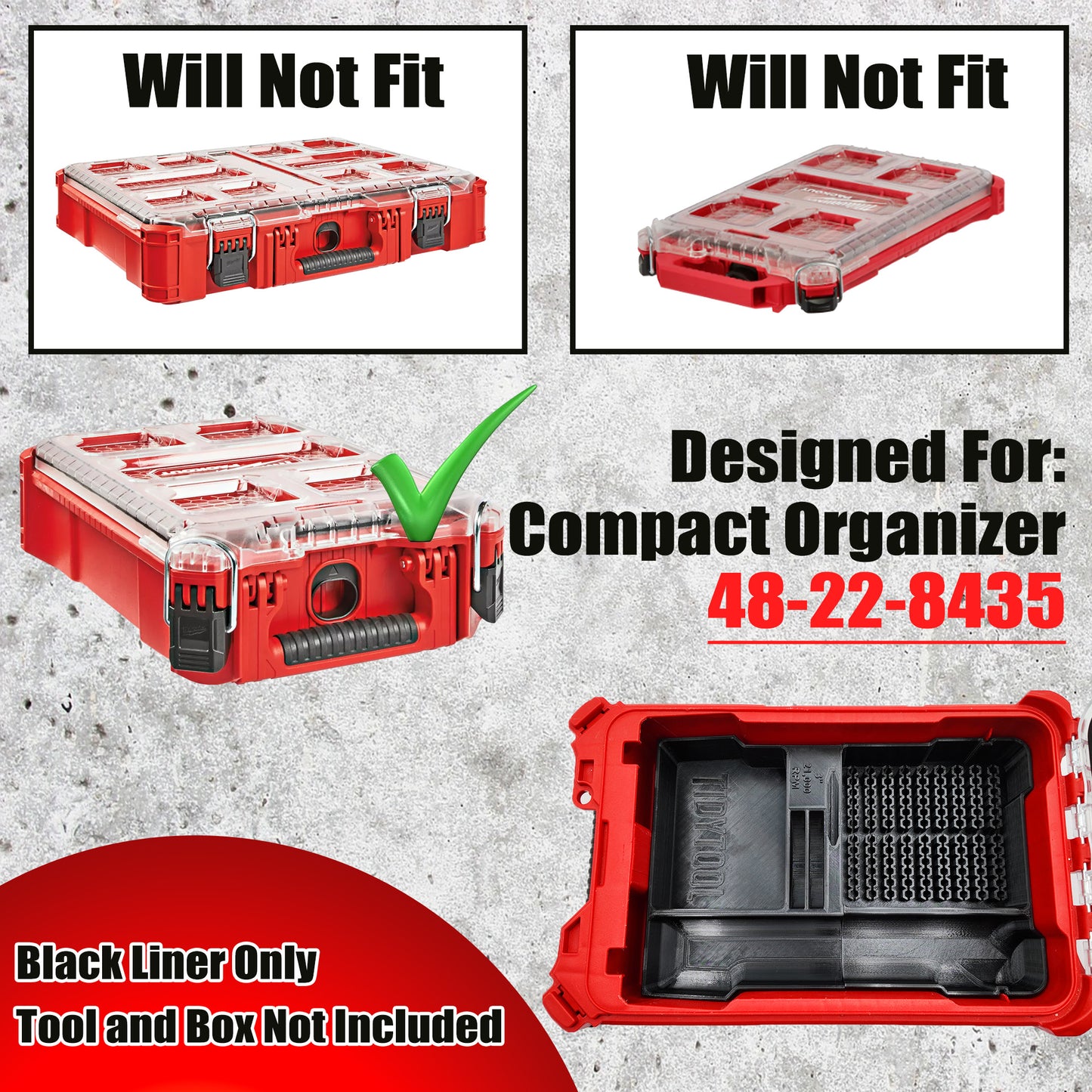 M12 Fuel Die Grinder for Milwaukee Compact Packout Organiser
