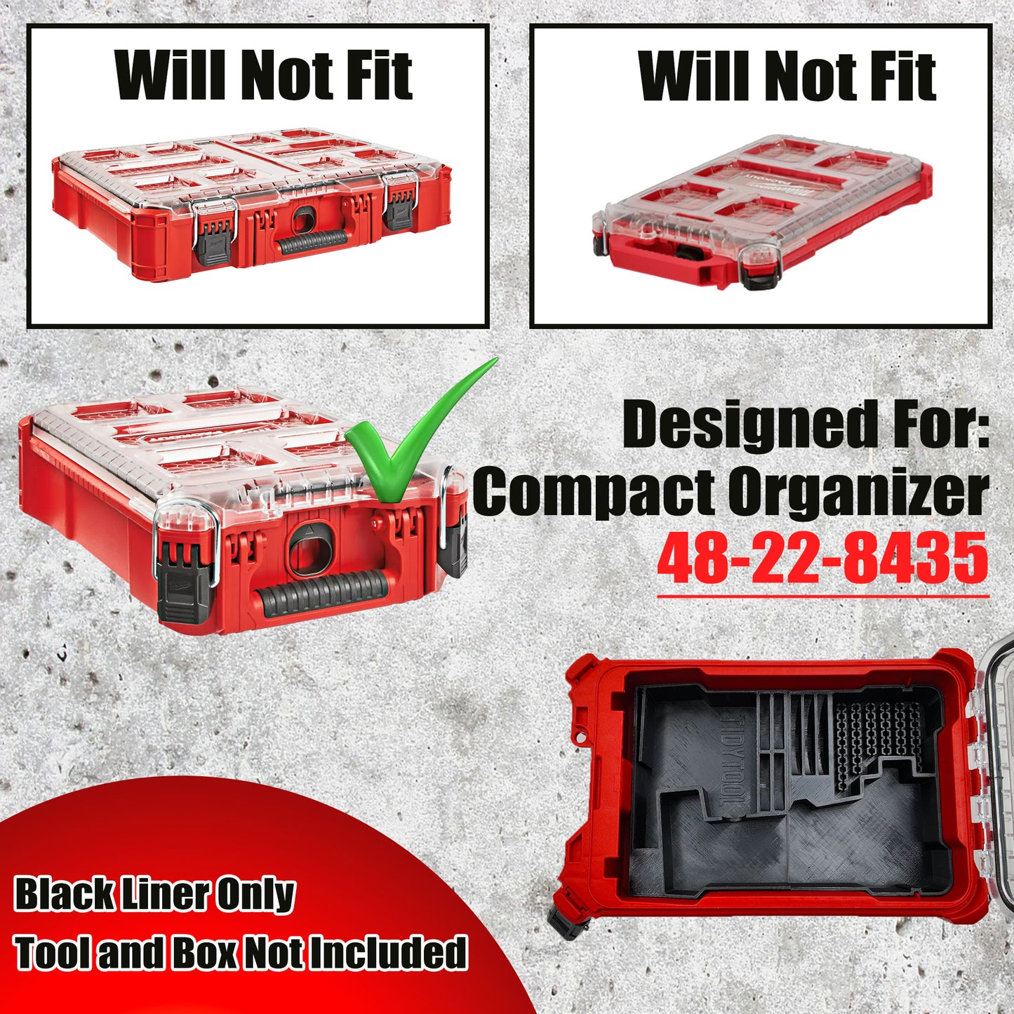 M12 Right Angle Die Grinder Orangizer Insert Tray For Milwaukee Compact Packout