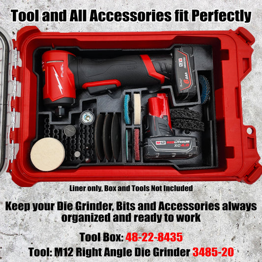 M12 Right Angle Die Grinder Orangizer Insert Tray For Milwaukee Compact Packout