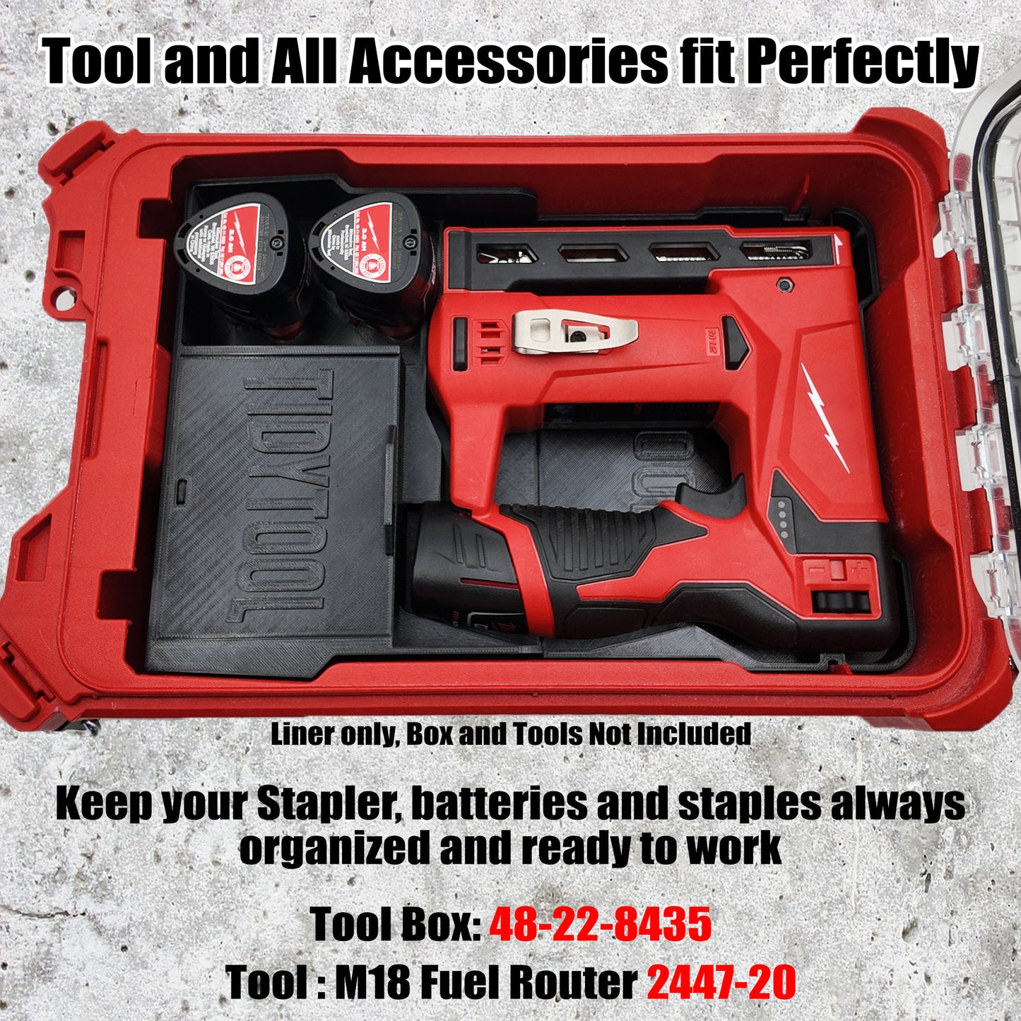 M12 Crown Stapler Organizer for Milwaukee Compact Packout