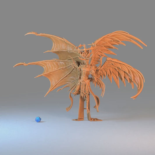 Beelzebub The Fallen Angel D&D Miniature | Archdemon Boss Figure | Resin Tabletop RPG Model | 100mm Base