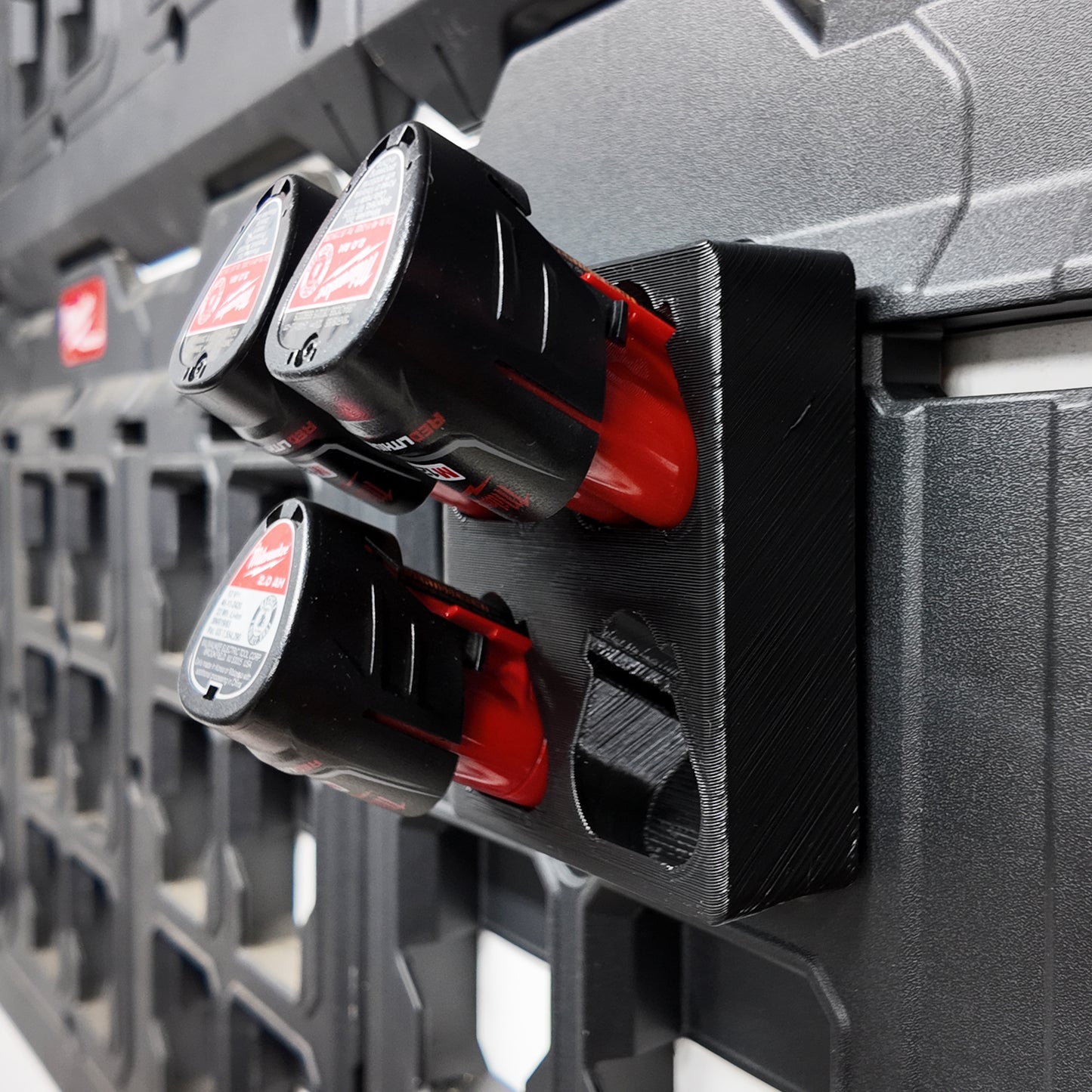 Packout Wall M12 Battery Holder Quad Mount (Small Batteries)