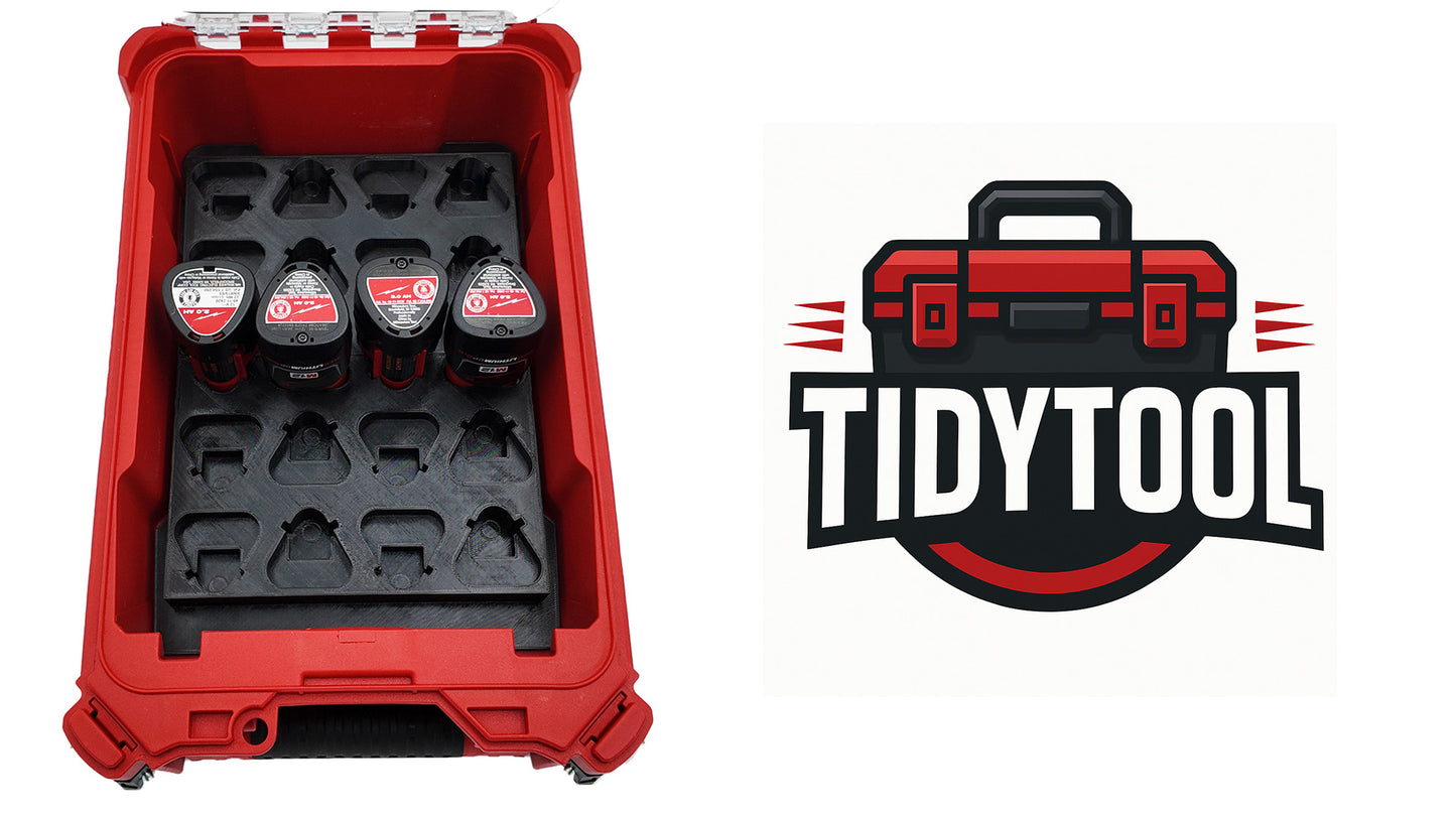 M12 Small Battery Organizer for Milwaukee Compact Packout