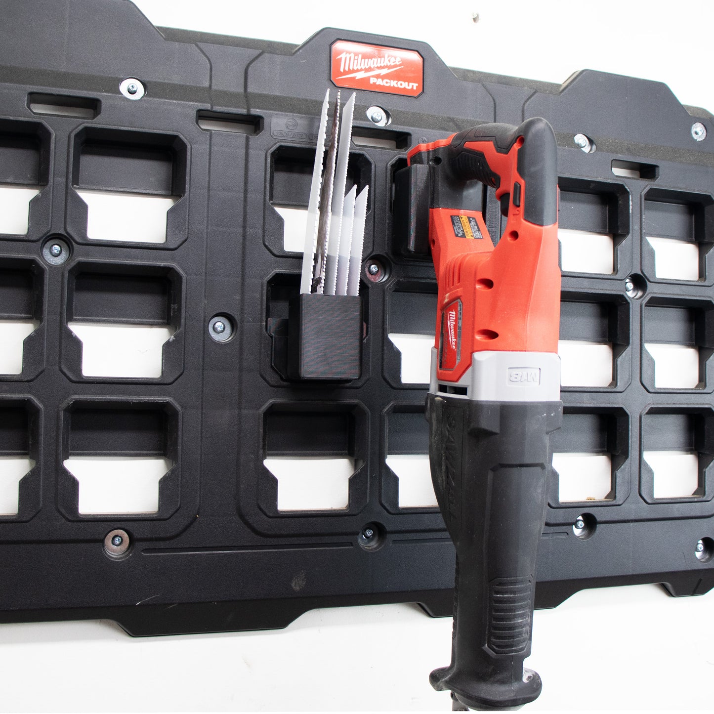 Packout Wall M18 Reciprocating Saw Mount with Blade Holder